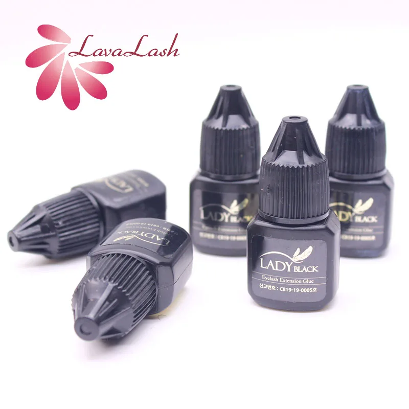 5 бутылок Дамский черный клей мл для наращивания ресниц без герметичной сумки