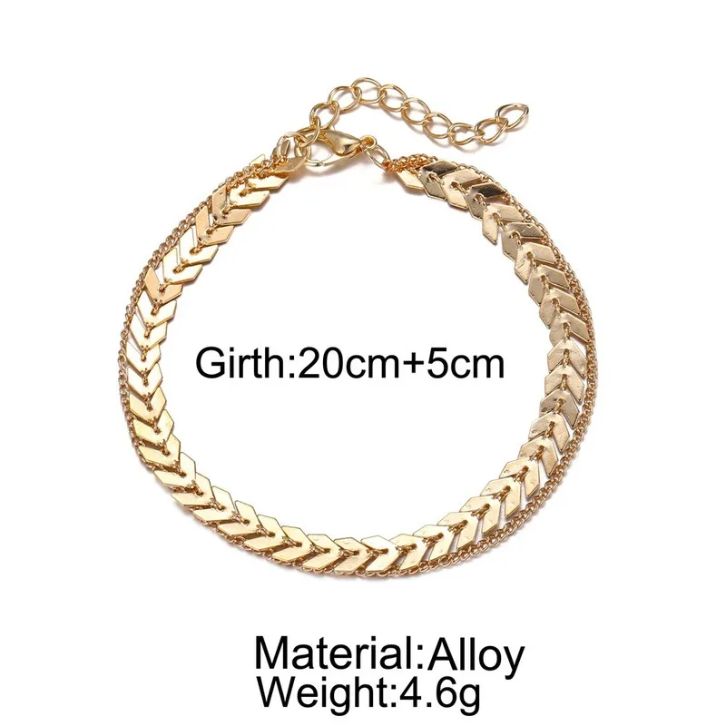 new summer gold silver color chain ankle bracelet girl simple anklets for women fashion beach foot jewelry 2020 | Украшения и