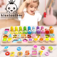 kisteether new wooden nail baby animal digital hand grasping board wooden number childrens three dimensional jigsaw puzzle toy