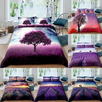 purple tree bedding set boys teens 3d sunset duvet cover bedclothes 23pcs home luxury housse de couette dekbedovertrek 240x220