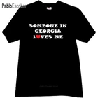 Мужская футболка, хлопковая футболка, брендовые Топы в Джорджии Loves me, забавная футболка черного цвета, мужская летняя футболка 4XL 5XL