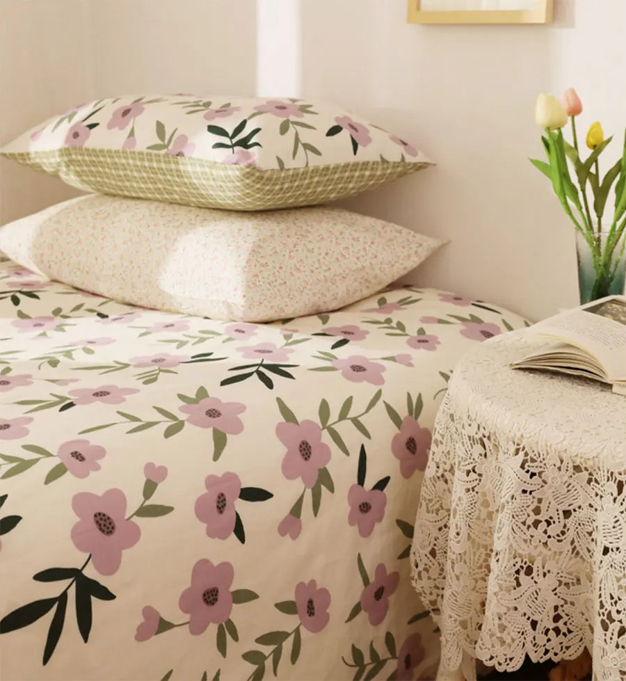 

Cute sweet purple flower bedding set,romantic french floral cotton twin full queen home textile bed sheet pillowcase quilt cover