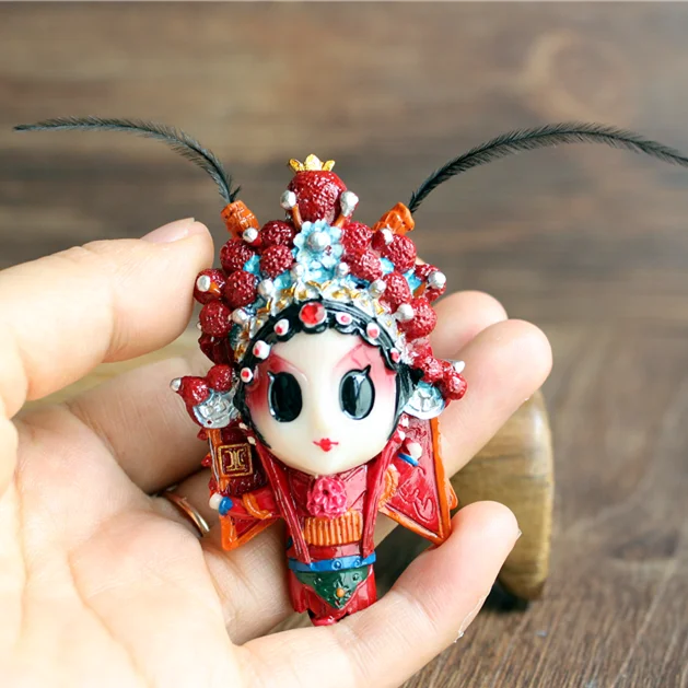 

Souvenirs Chinese drama Sichuan drama characters three-dimensional resin magnetic refrigerator paste hand-painted ideas