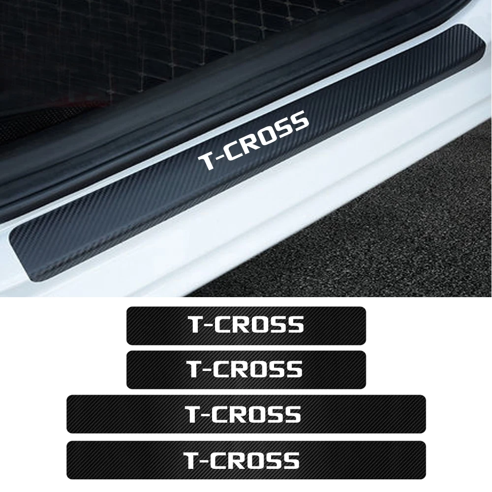 

4pcs Cloth fiber Car threshold protect Car sticker car accessories interior decoration for volkswagen vw T-CROSS TCROSS