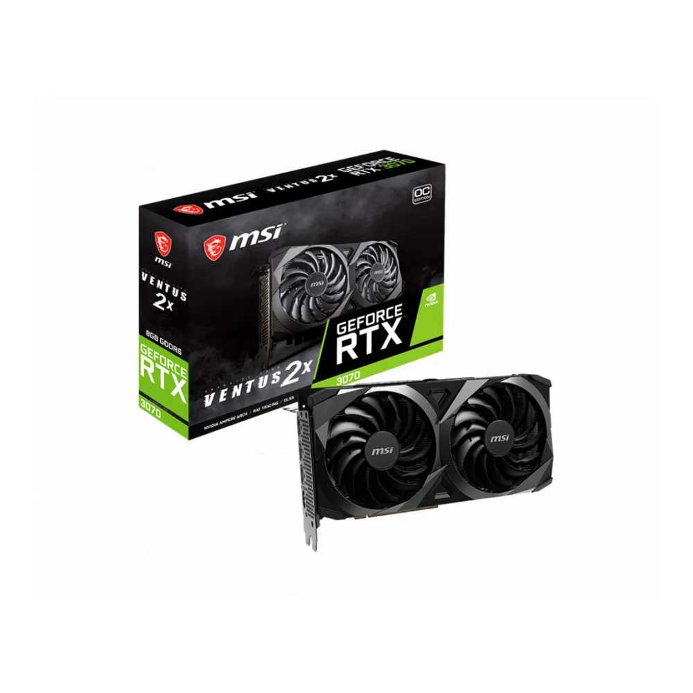 Видеокарта MSI PCIE16 GeForce RTX 3070 VENTUS 2X OC 8GB 1755 МГц 14 Гб/с 256-bit GDDR6 | Компьютеры и офис