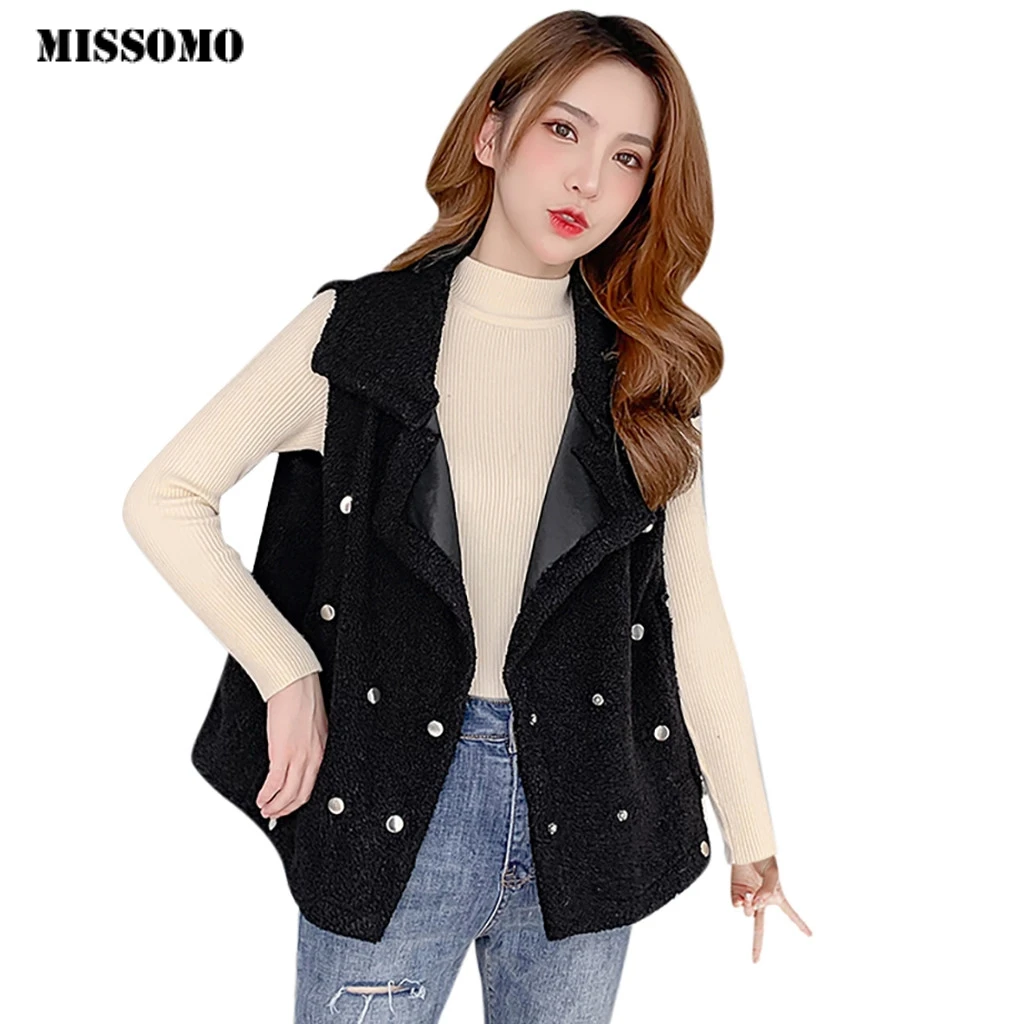 MISSOMO осенне-зимние женские жилеты куртка теплые толстые карманы винтажная