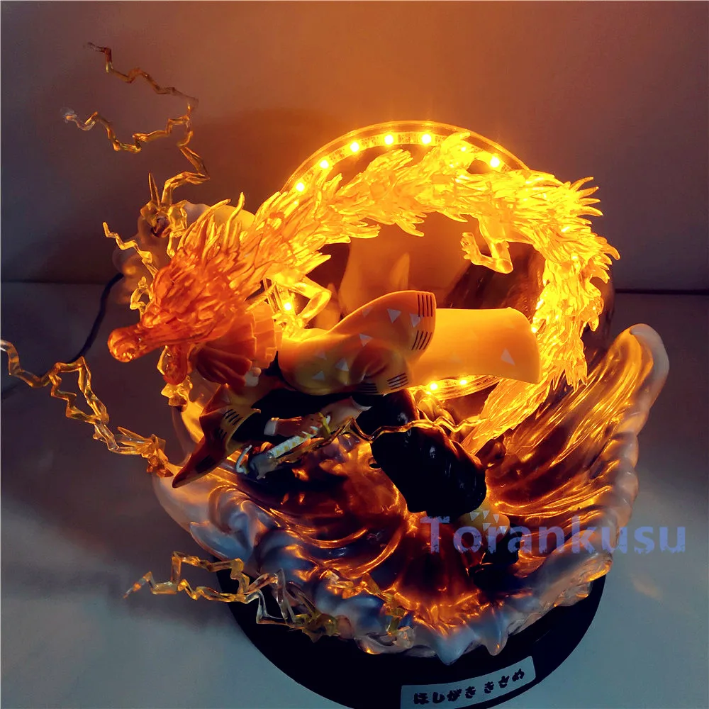 Фигурка аниме Agatsuma Zenitsu светодиодная фигурка модель рассекающий демонов