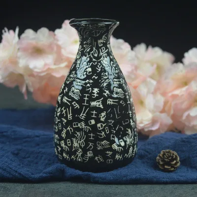 Японский ликер горшок Ретро керамика теплая емкость для ликера дистрибьютор Бытовая маленькая белая бутылка для вина китайская посуда Сакура - Цвет: 6