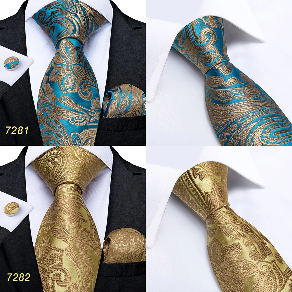 Подарочный мужской галстук зеленый синий Пейсли Шелковый Свадебный для мужчин