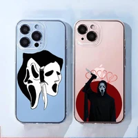 ghostface phone case for iphone 13 12 11 8 7 plus mini x xs xr pro max transparent soft