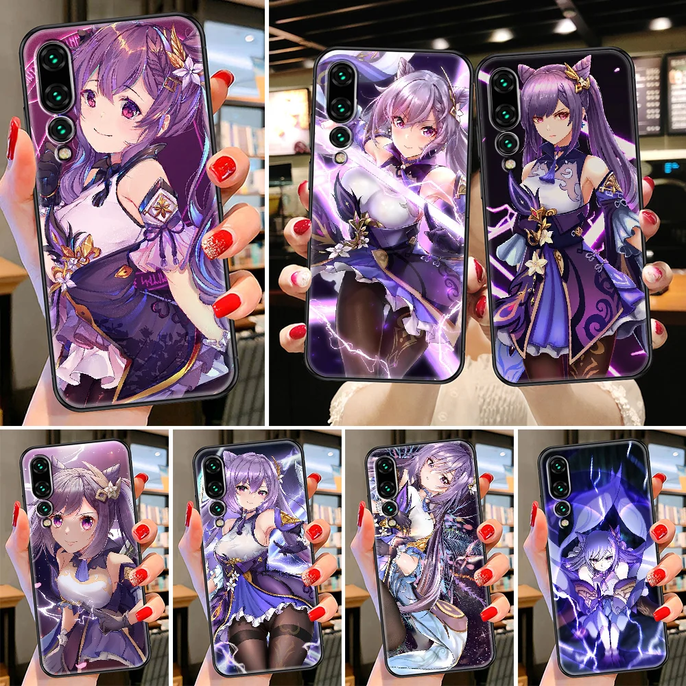 

Чехол для телефона Genshin Impact Keqing для Huawei P Mate P10 P20 P30 P40 10 20 Smart Z Pro Lite 2019, черный красивый модный чехол