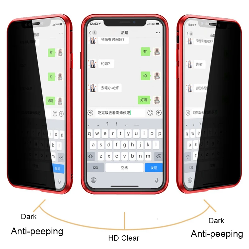 Двойное магнитное закаленное стекло чехол для телефона iPhone 6S 7 8 Plus XR XS 11 Pro MAX