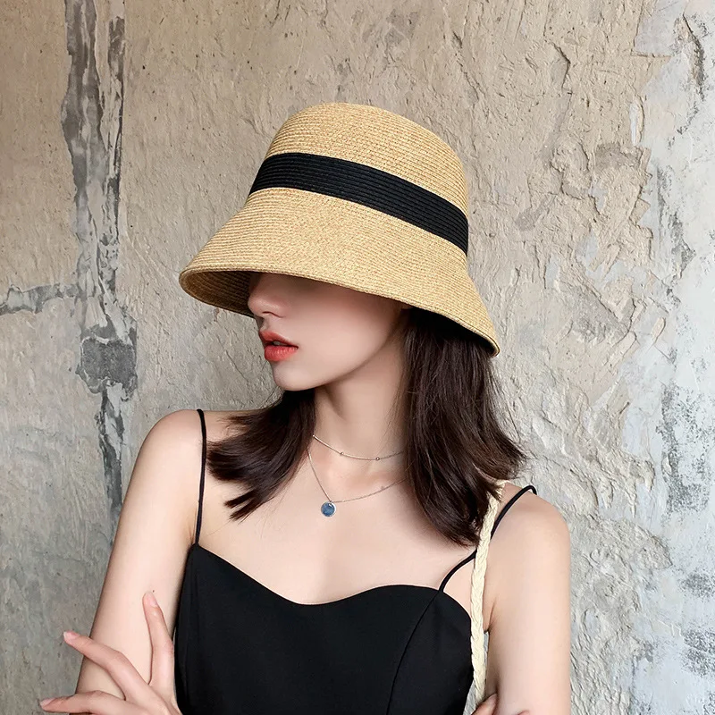 

Foldable Straw Hat Women Summer Beach Sun Hat Fisherman Hat Internet Celebrity Sun Protection Sun Hat