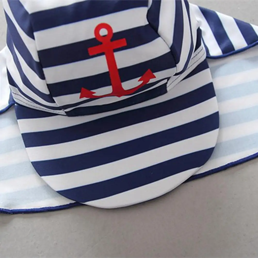 Купальный костюм для мальчиков в полоску с принтом якоря цельный купальный