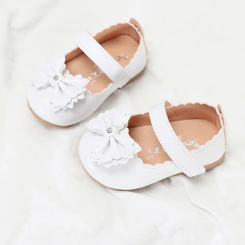 Девочки Обувь бант Принцесса обувь из искусственной кожи детская на плоской
