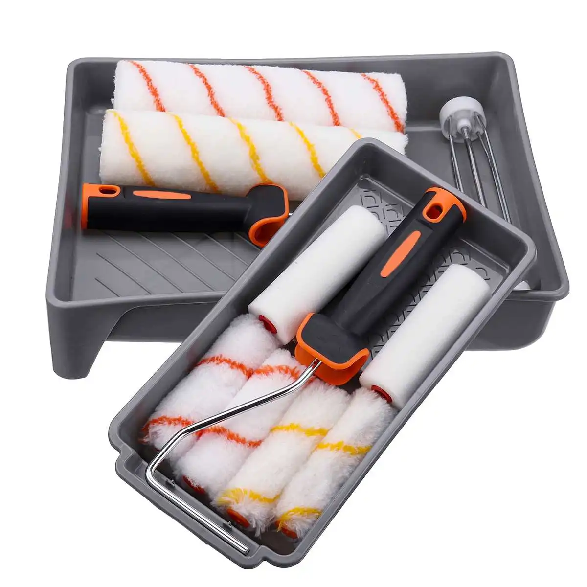 

4/9inch Paint Roller Brush for Wall Decorative Nap Plush Painting Handle Tool Double Support