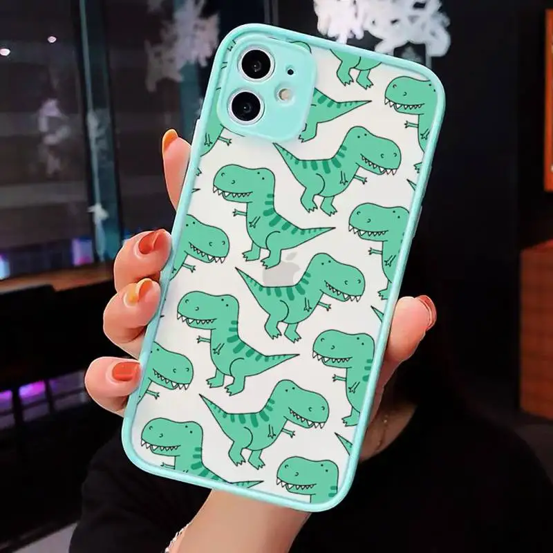 

dinosaur Phone Case Matte For iPhone 12 Mini 11 Pro XR XS Max 7 8 Plus X Hard PC Back Cover