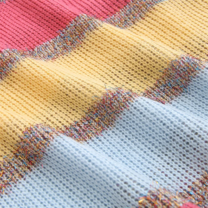 Trytree/осенне-зимний женский свитер Повседневный с v-образным вырезом в полоску