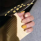 24 шт.компл. полностью покрывающие матовые накладные ногти виды цветов Французский стиль акриловые блестящие ногти Типсы квадратные накладные ногти