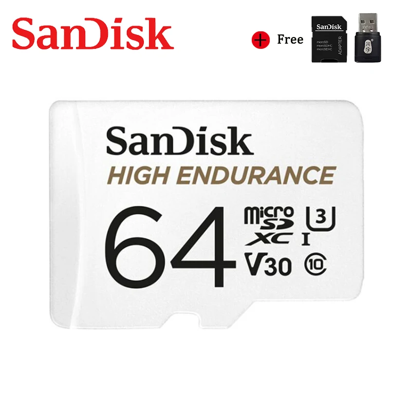 Двойной Флеш накопитель SanDisk с высокой износостойкостью Micro SD 128 Гб 64 оперативной
