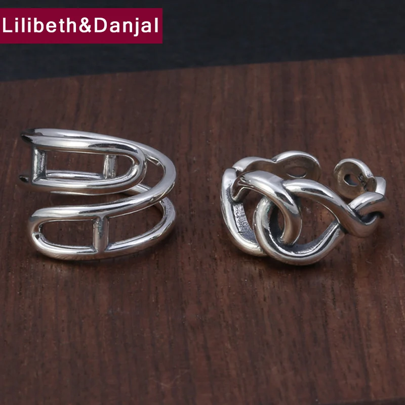 

Женское и мужское регулируемое кольцо, настоящее Стерлинговое тайское модное серебро 925 пробы, креативное дизайнерское кольцо, ювелирные у...