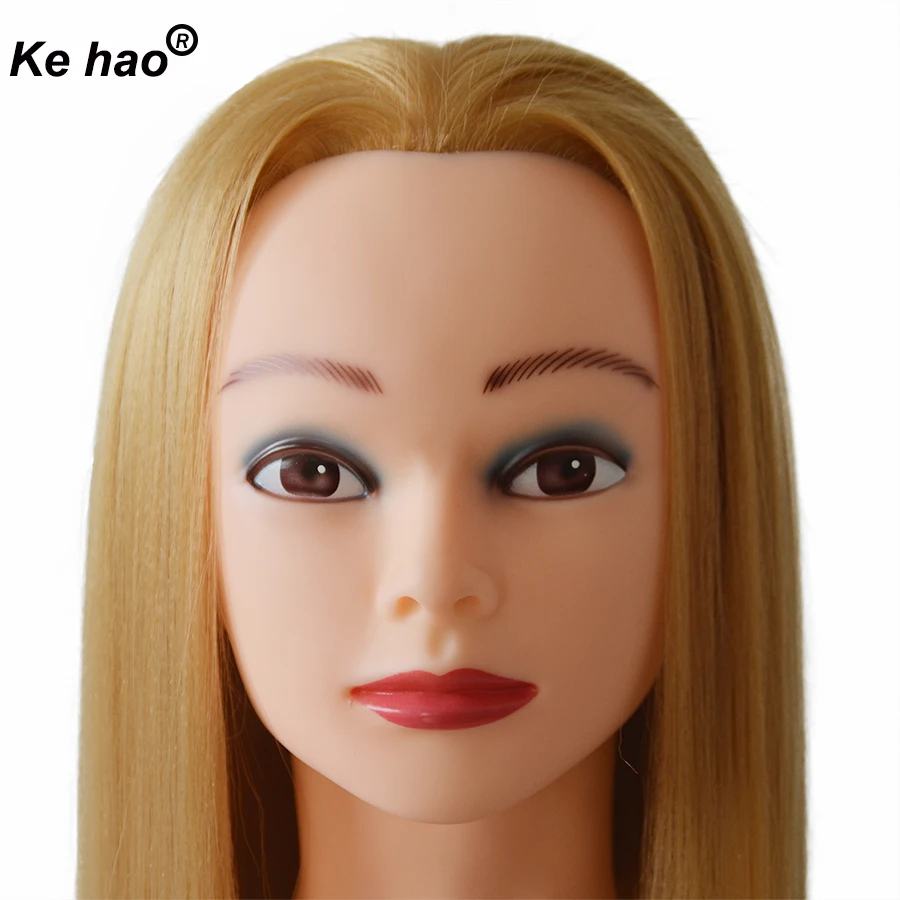 Манекен головы для причесок синтетические волосы жара 100% длина 24 дюйма светлый