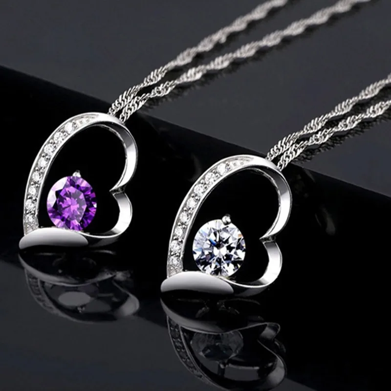 100% Серебро 925 ювелирные изделия ожерелья Циркон любовные кубики Подвески женские