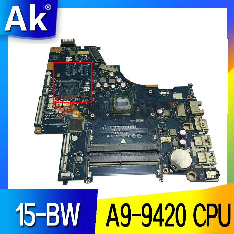 

For HP 15 15-BW 15-BW080NR Laptop Motherboard CTL51 53 LA-E841P 924719-601 924719-001 A9-9420 CPU DDR4