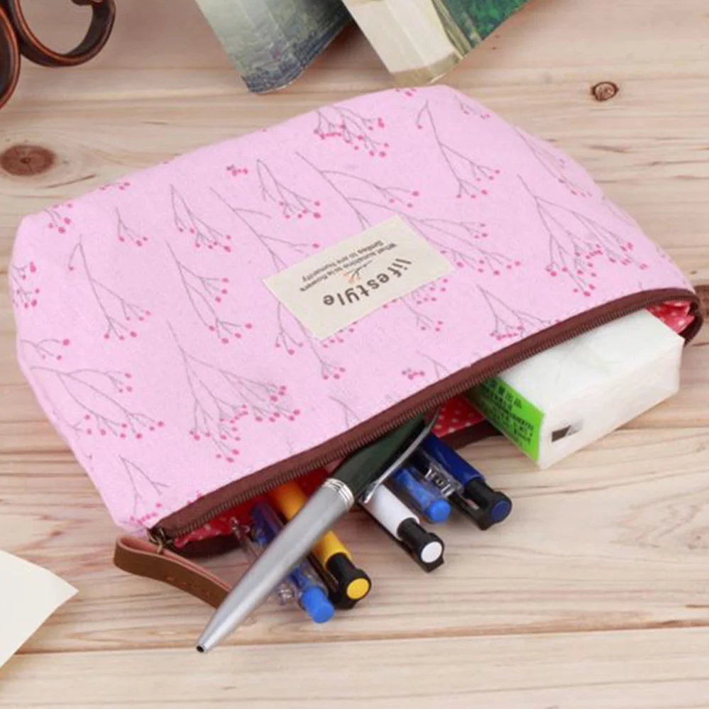 Портативная косметичка для путешествий с цветами пенал чехол макияжа женская