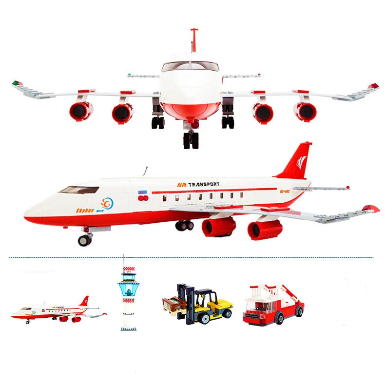 City Plane Airplane Sets Cargo Passenger Airport Station Air Bus Car Figure ModelCompatible Friends Building Blocks Toys | Игрушки и