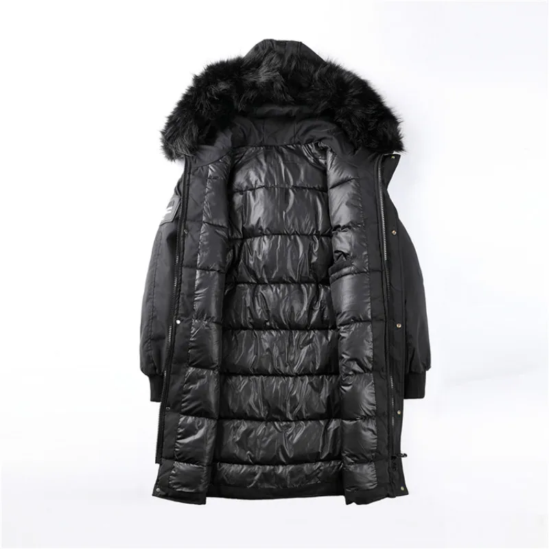 YASUGUOJI модное хлопковое пальто с меховым воротником утепленная длинная куртка