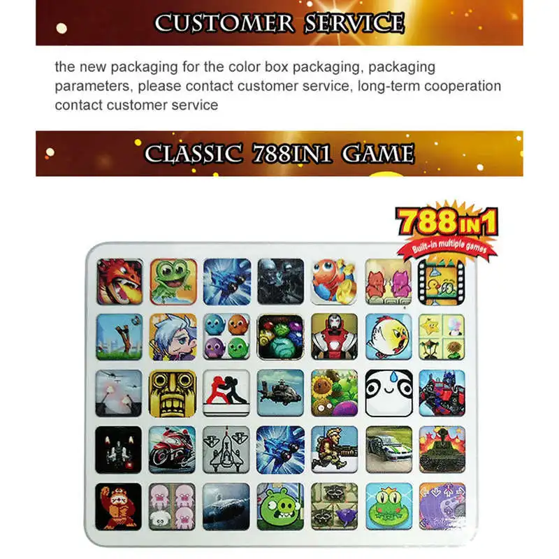

New Hot Childhood Classic Game With 788 Games 2.5 Inch Hd Screen 16-Bit Pvp Portable Handheld Game Console Black