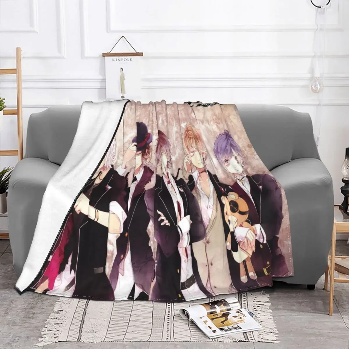 

Diabolik Lovers Blanket Flannel Summer Vampire Portable Super Warm Throw Blanket for Sofa Couch Bedding Throws