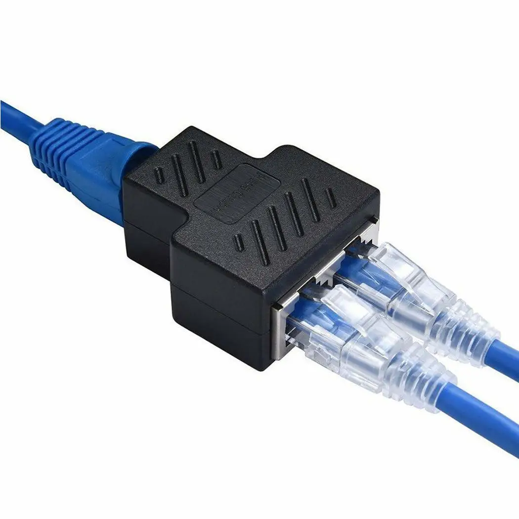 Сетевой кабель Ethernet LAN порт 1-черный 2 разъем сетевой адаптер разъём Разветвитель