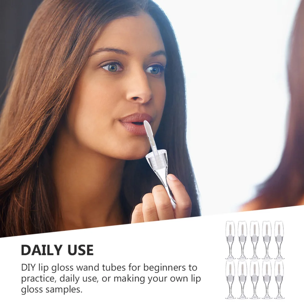 

10pcs Refillable Lip Gloss Tube Glass Shaped Lipstick Cosmetic Container