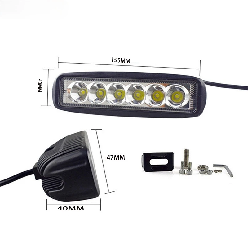 

Car LED Work Light Light Bar Spot Flood Worklight Car Accessories 12V 18W for Truck ATV 4x4 SUV 12V 24V