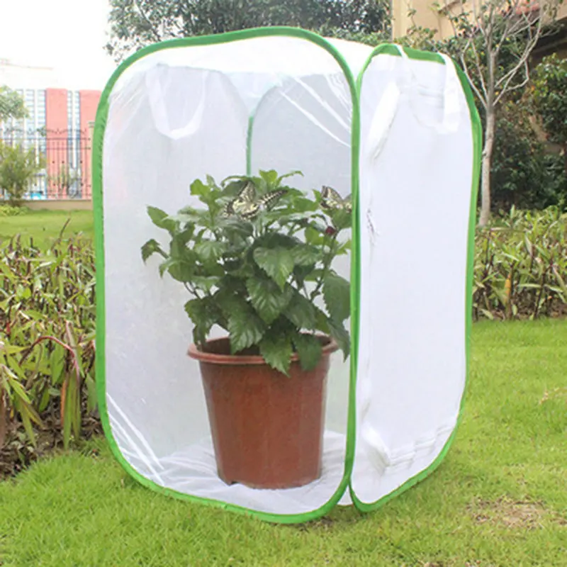 

Insect Breeding Cages Net Cloth 1pc Butterfly Mantis Stick Praying Cylindrical Pop-up Cage Seedling Incubator Light Transmission