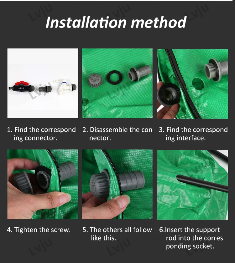 Lvju Складной сборщик дождевой воды Танк 200 литров 53 галлон Диаметр 60см x Высота 70см Складной дождевой бочка Вода.