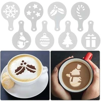 8pcs coffee latte cappuccino barista pull flower stencils cake templates printing lahua mould patterns spray flower mold tools