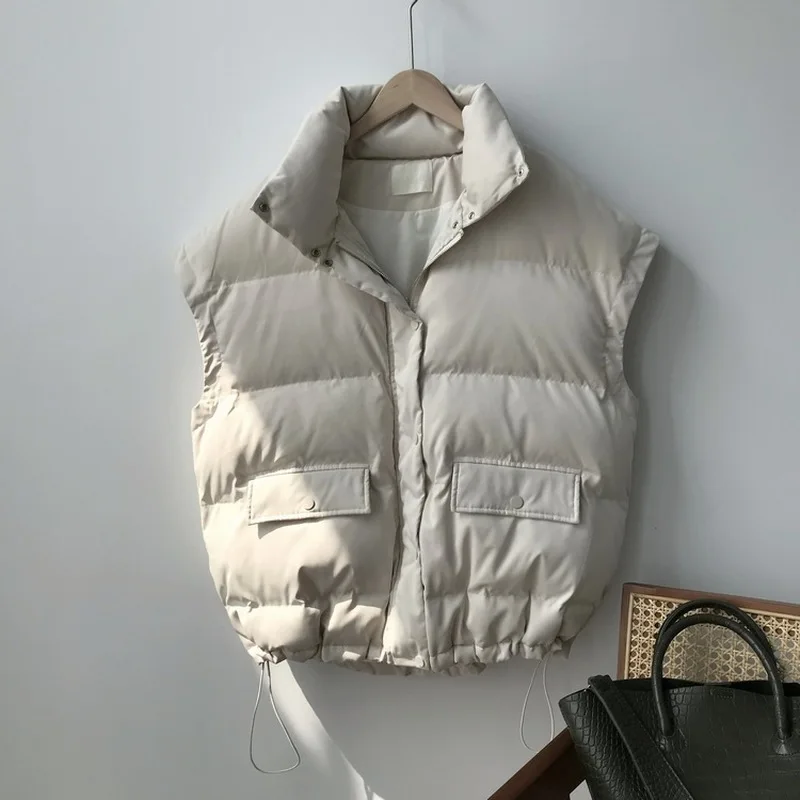 

New Arrival 2021 Autumn Winter Women Vest Cotton-padded Short Waistcoat Plus Size Sleeveless Outwear Female Casual Parka Mujer