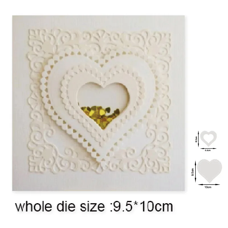 

Metal Cutting Dies Double heart frame 2020 New Embossing Die Stencil for DIY Scrapbooking Embossing paper card making