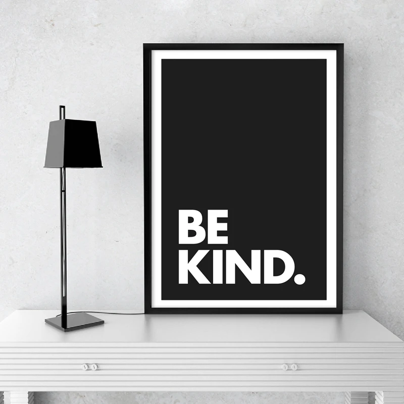 Детский Настенный декор для детской комнаты Be Kind Минималистичная типография с