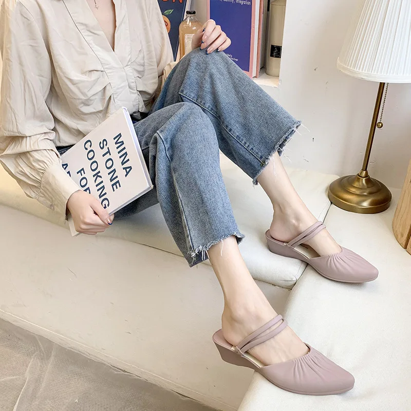 

2021 New Women's Sandals Two Wear Fashionable Casual Women's Shoes Summer Outer Wear Slippers Women