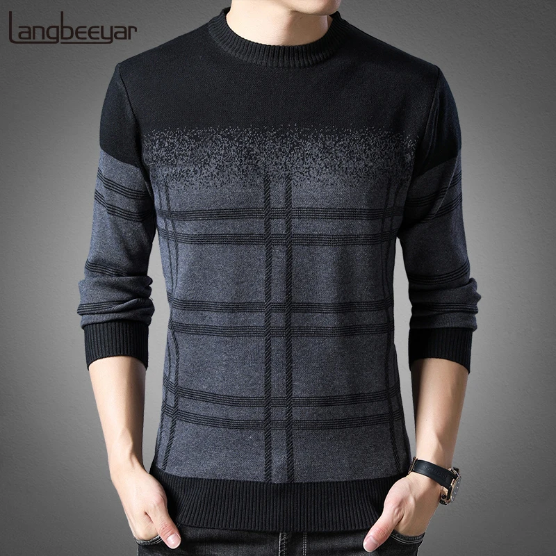 

2021 New Fashion Brand Sweater Mens Pullovers Thick Slim Fit Jumpers Knitwear Woolen Winter Korean Style Casual Clothing Men