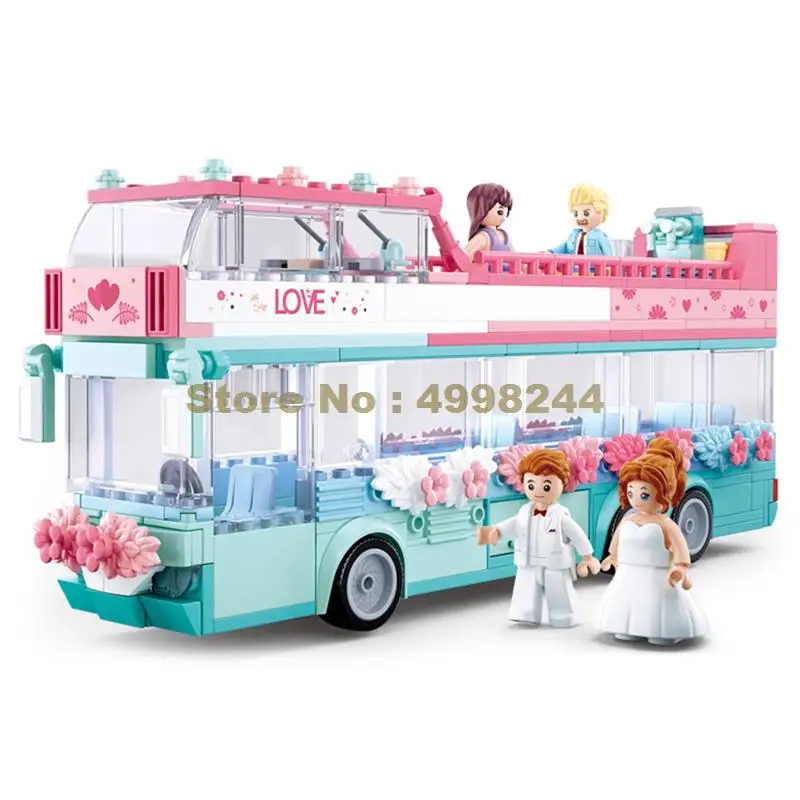 379 шт. детский конструктор двухслойный автобус|Блочные конструкторы| |