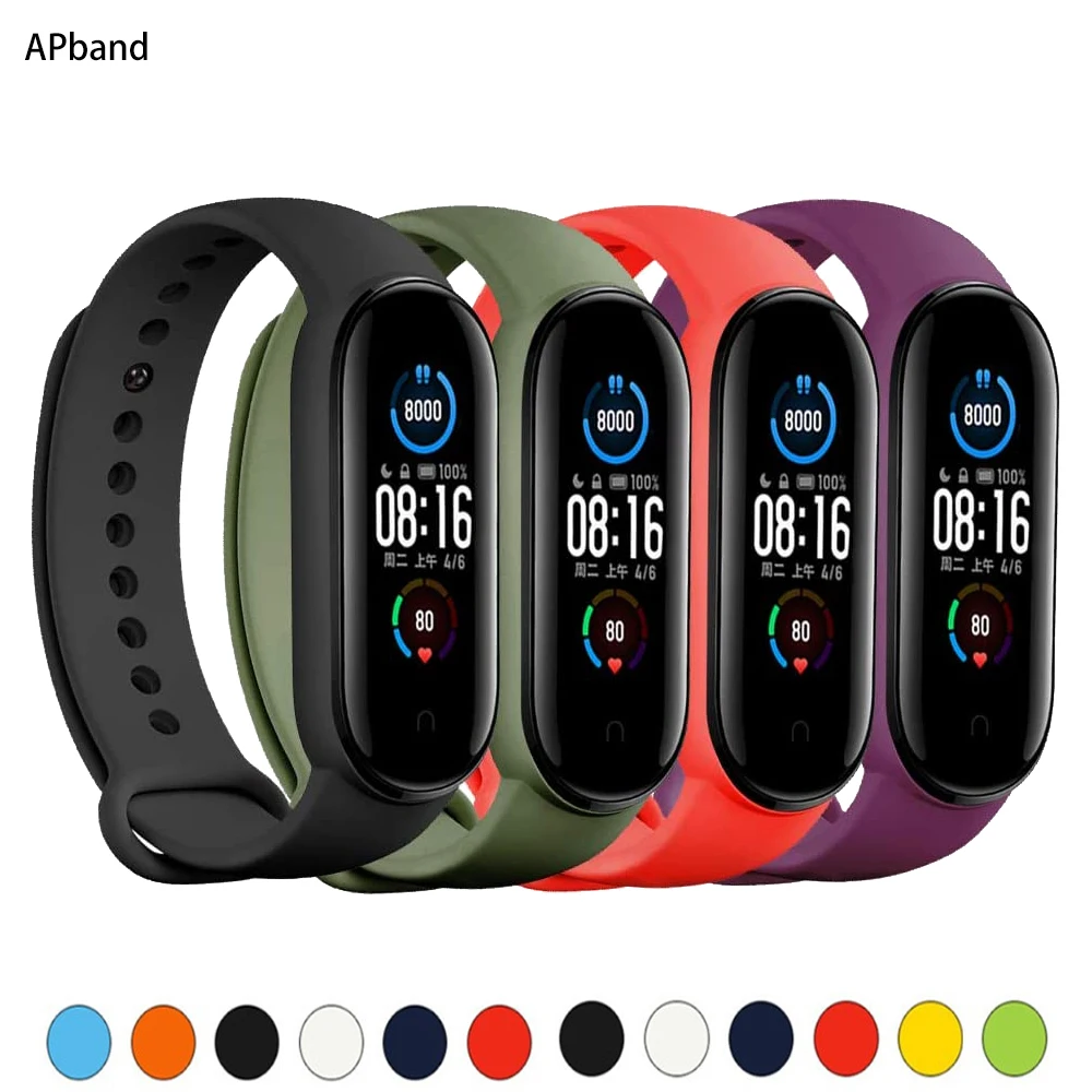 

Strap for Xiaomi Mi Band 6 bracelet Sport silicone watch wristband Miband band6 band4 wriststrap For Xiaomi mi band 3 4 5 strap