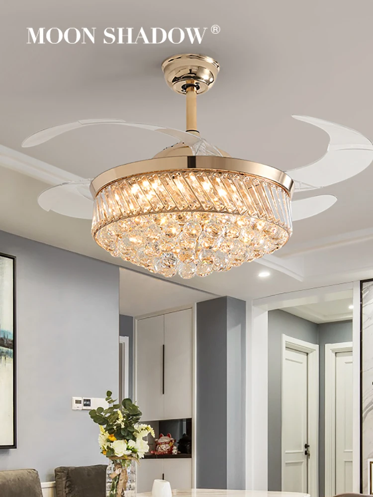 MOONSHADOW потолочный вентилятор светильник современный кристалл Роскошные