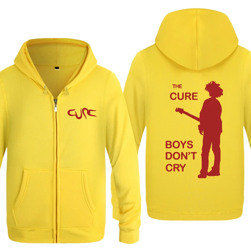 

The Cure BOYS DO NOT CRY Rock Hoodies Men Fleece Long Sleeve Zipper Hooded Jacket Winter Man Hip Hop Sweatshirt Streetwear Coat