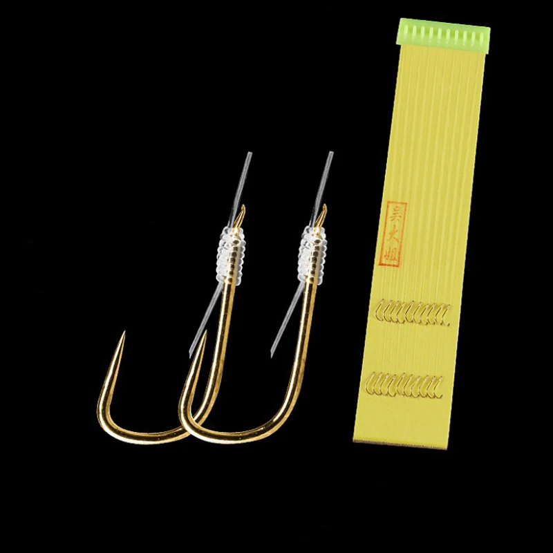 

DYGYGYFZ 10 шт./лот рыболовные крючки из высокоуглеродистой стали, крючок с бородкой 1 #-8 #, двойные рыболовные крючки, Вертлюги для рыболовных снастей, аксессуары