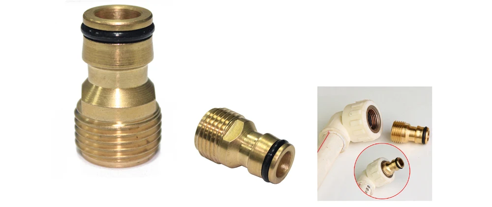 AIVY Soild Brass Thread Nipple Quick Connector Garden Irrigation Connector Faucet Nozzle Adapter Water Gun Washing Machine Joint
